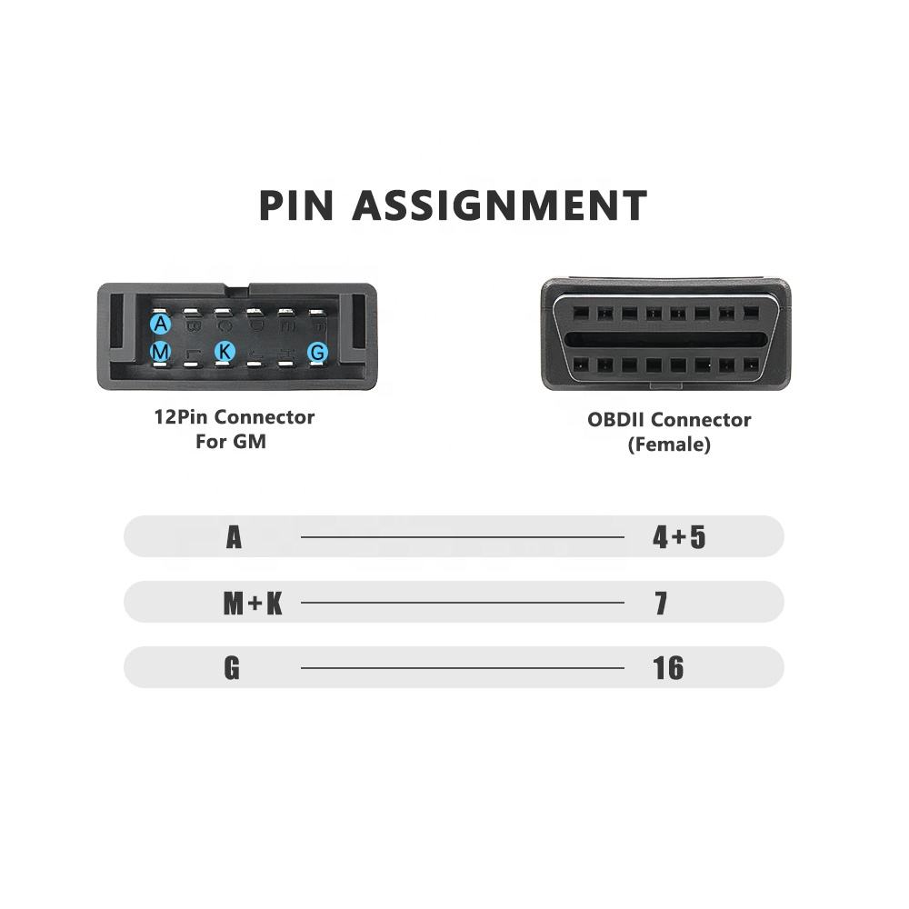 Low Price of 12PIN to 16PIN OBD2 Connector Cable Compatible for GM Cars