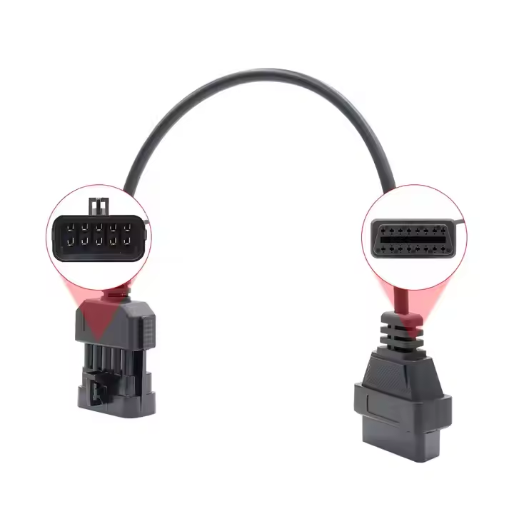 10Pin OBDII Extension Cable for Opel Connector Cable for Opel OPCOM Diagnostic Adapter for Opel 10 Pin to OBDII 16 Pin