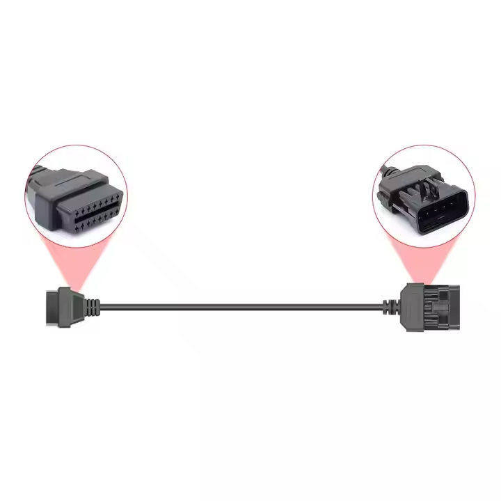 10Pin OBDII Extension Cable for Opel Connector Cable for Opel OPCOM Diagnostic Adapter for Opel 10 Pin to OBDII 16 Pin