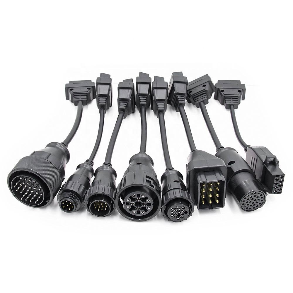 Competitive Price 8pcs Full Set Cables for Trucks OBD2 Cables Full Set Works With Multidiag Diagnostic Tool Scanner