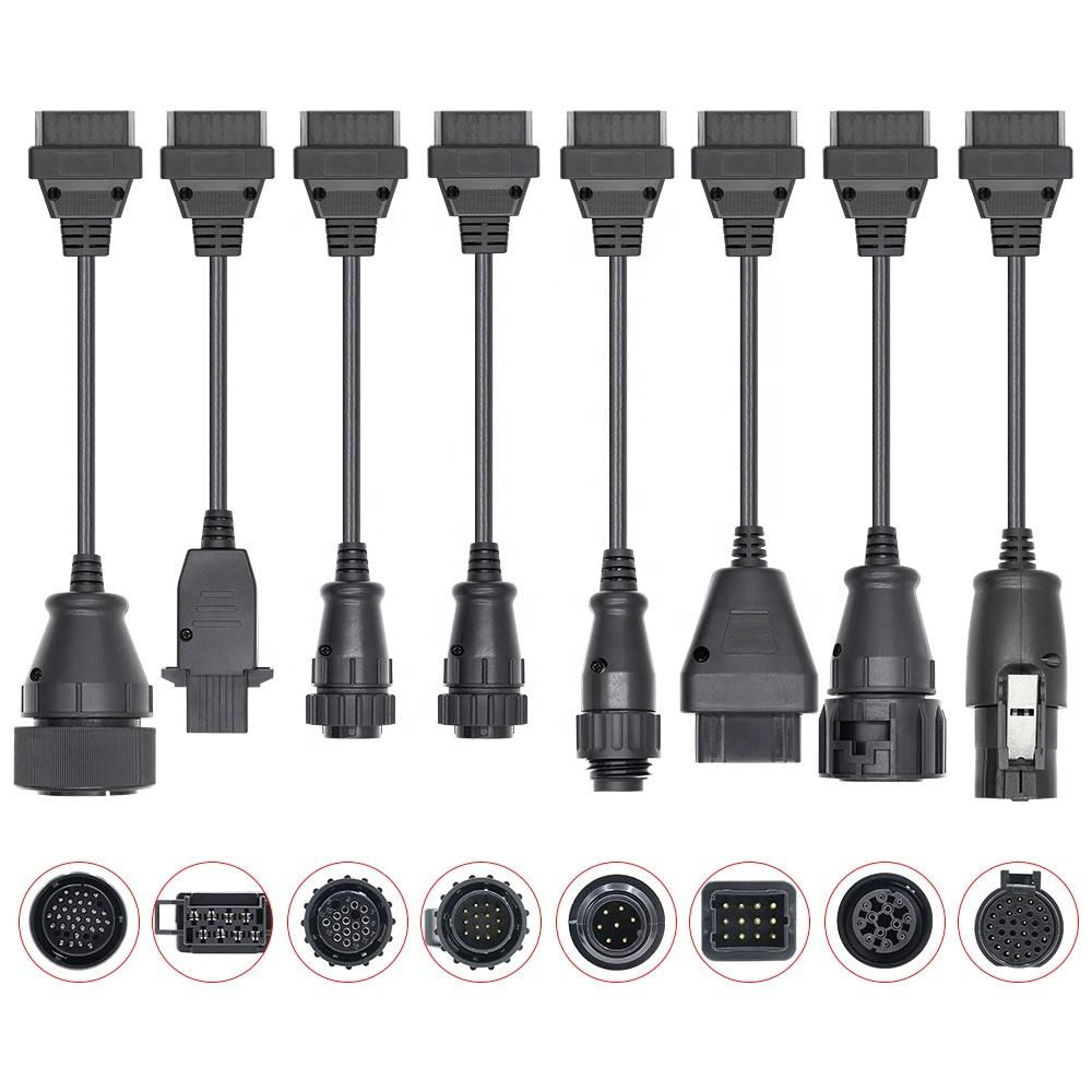 Competitive Price 8pcs Full Set Cables for Trucks OBD2 Cables Full Set Works With Multidiag Diagnostic Tool Scanner