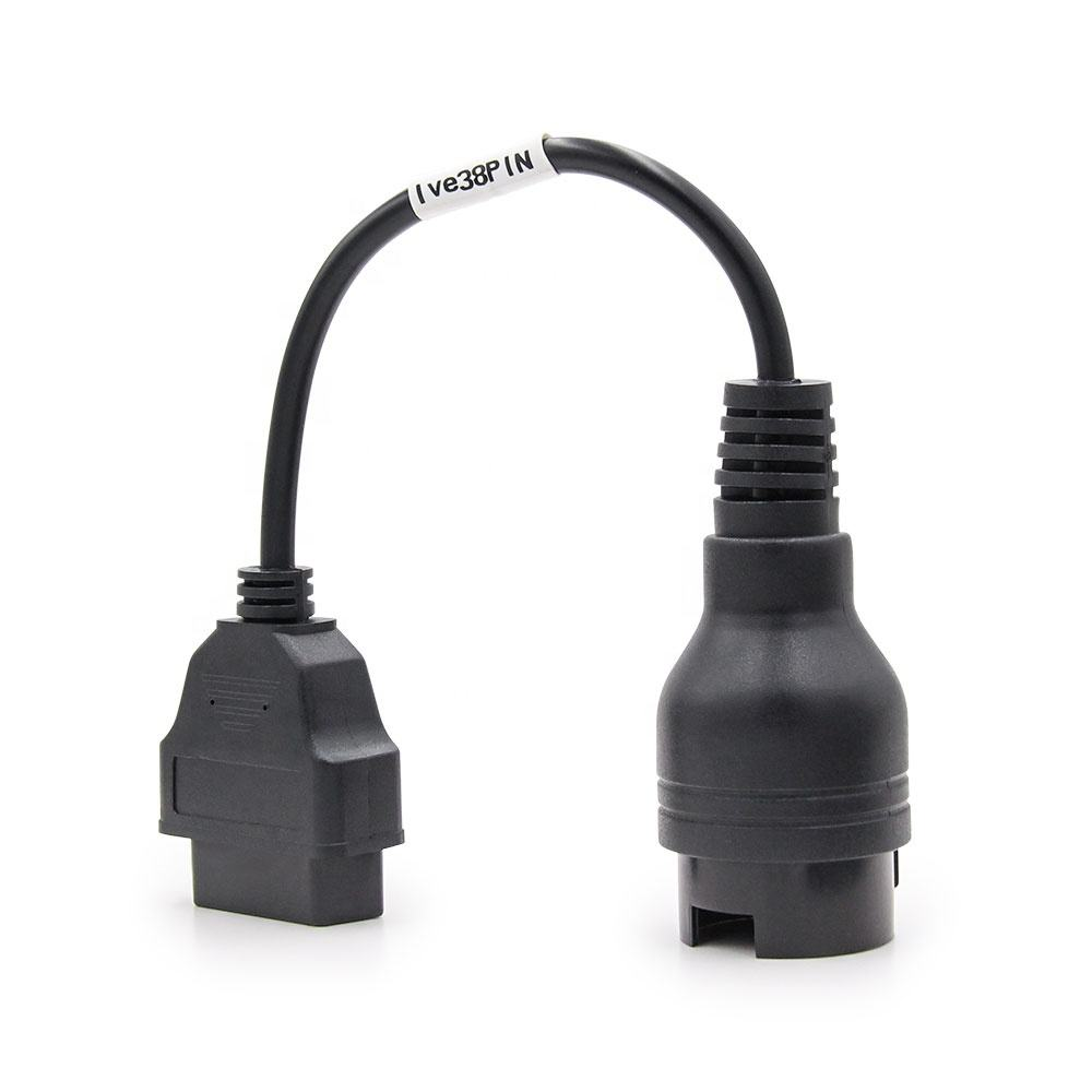 High Quality 38PIN Truck Full PINOUT Cable Compatible for Iveco Trucks OBD2 16PIN Connector Cable