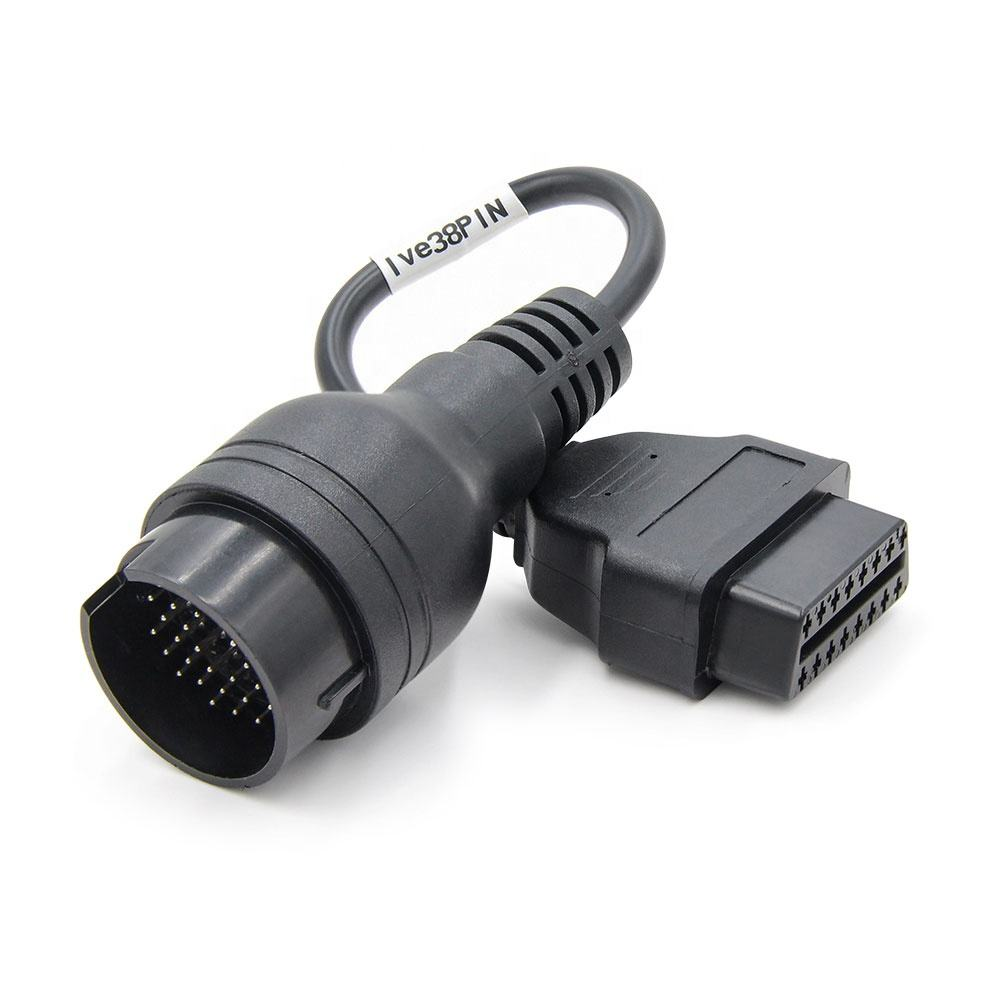 High Quality 38PIN Truck Full PINOUT Cable Compatible for Iveco Trucks OBD2 16PIN Connector Cable
