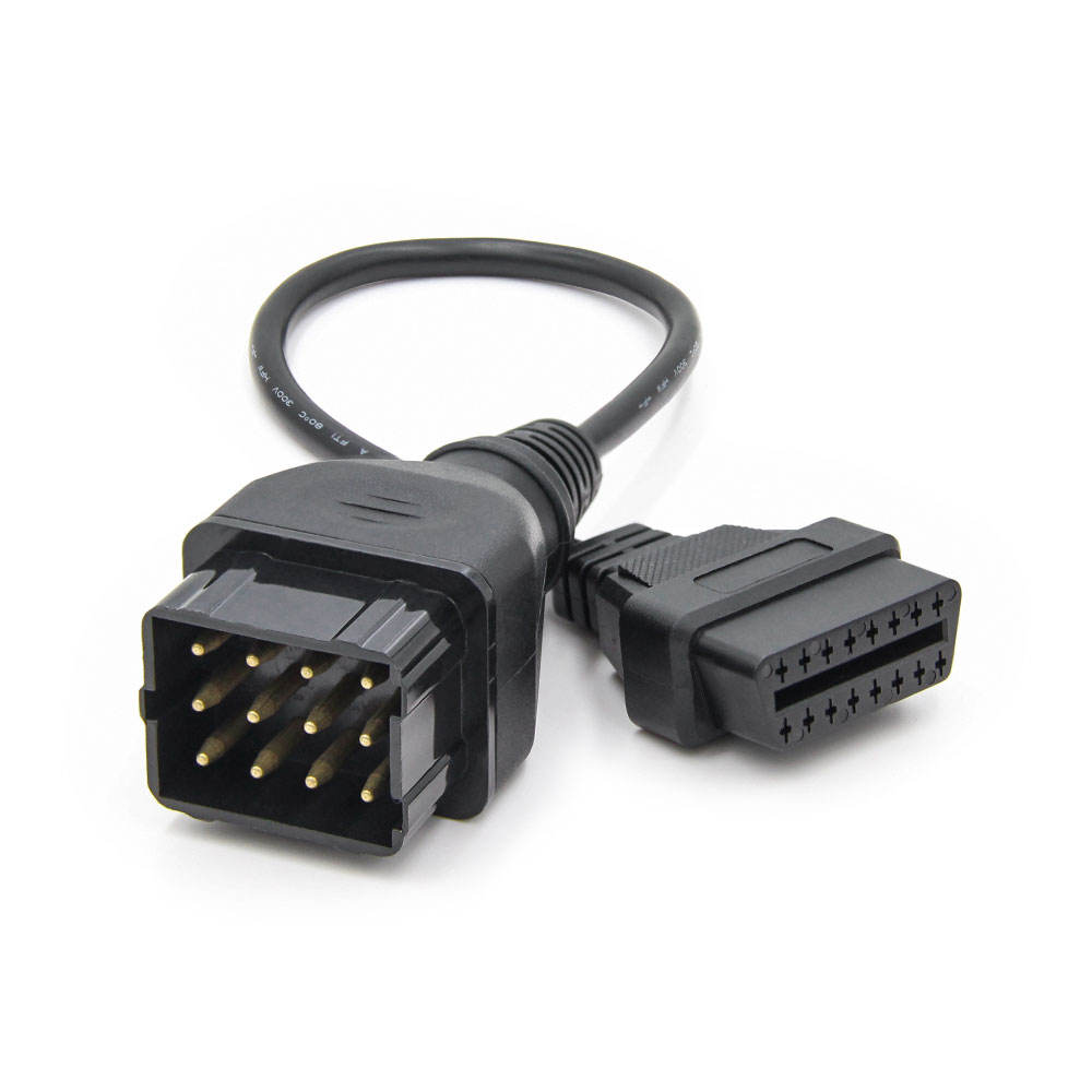 OBD2 Female Car Diagnostic Tool Adapter 12Pin to 16Pin OBDII Truck Cable Connector for GAZ