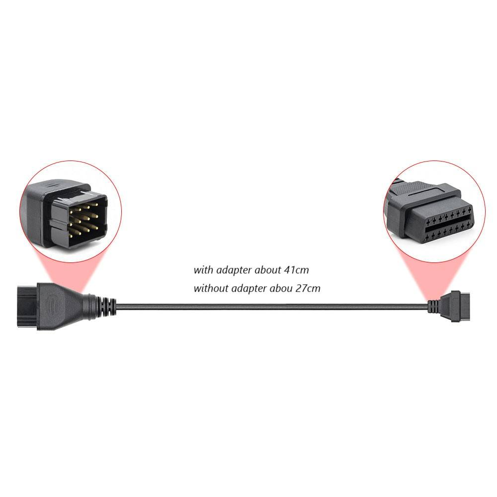 OBD2 Female Car Diagnostic Tool Adapter 12Pin to 16Pin OBDII Truck Cable Connector for GAZ