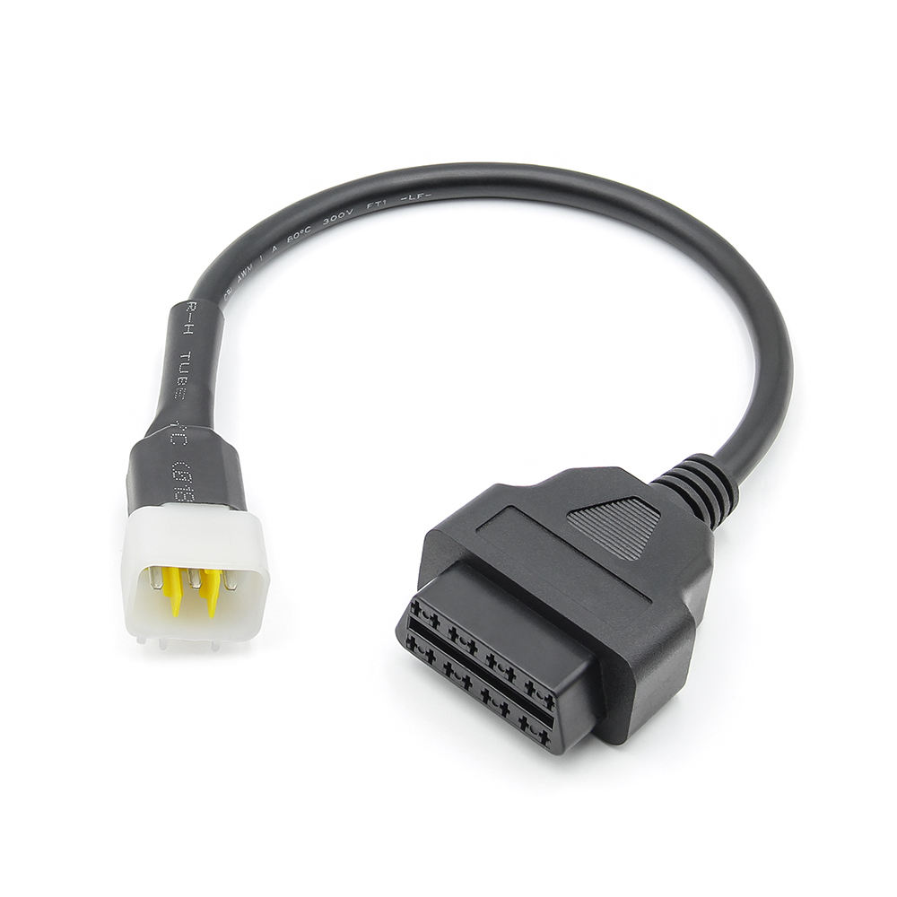 Universal OBD2 6PIN to 16PIN OBD2 Connector Cable for Motorcycle
