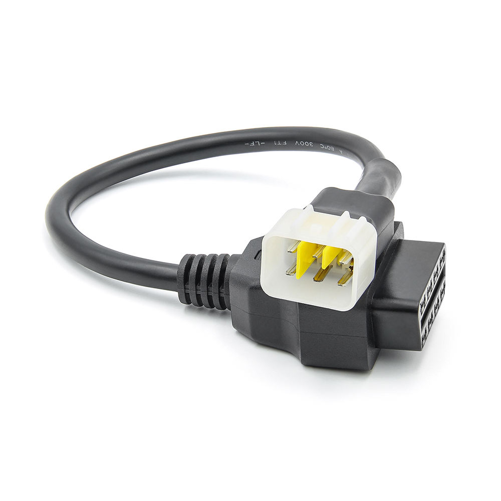 Universal OBD2 6PIN to 16PIN OBD2 Connector Cable for Motorcycle