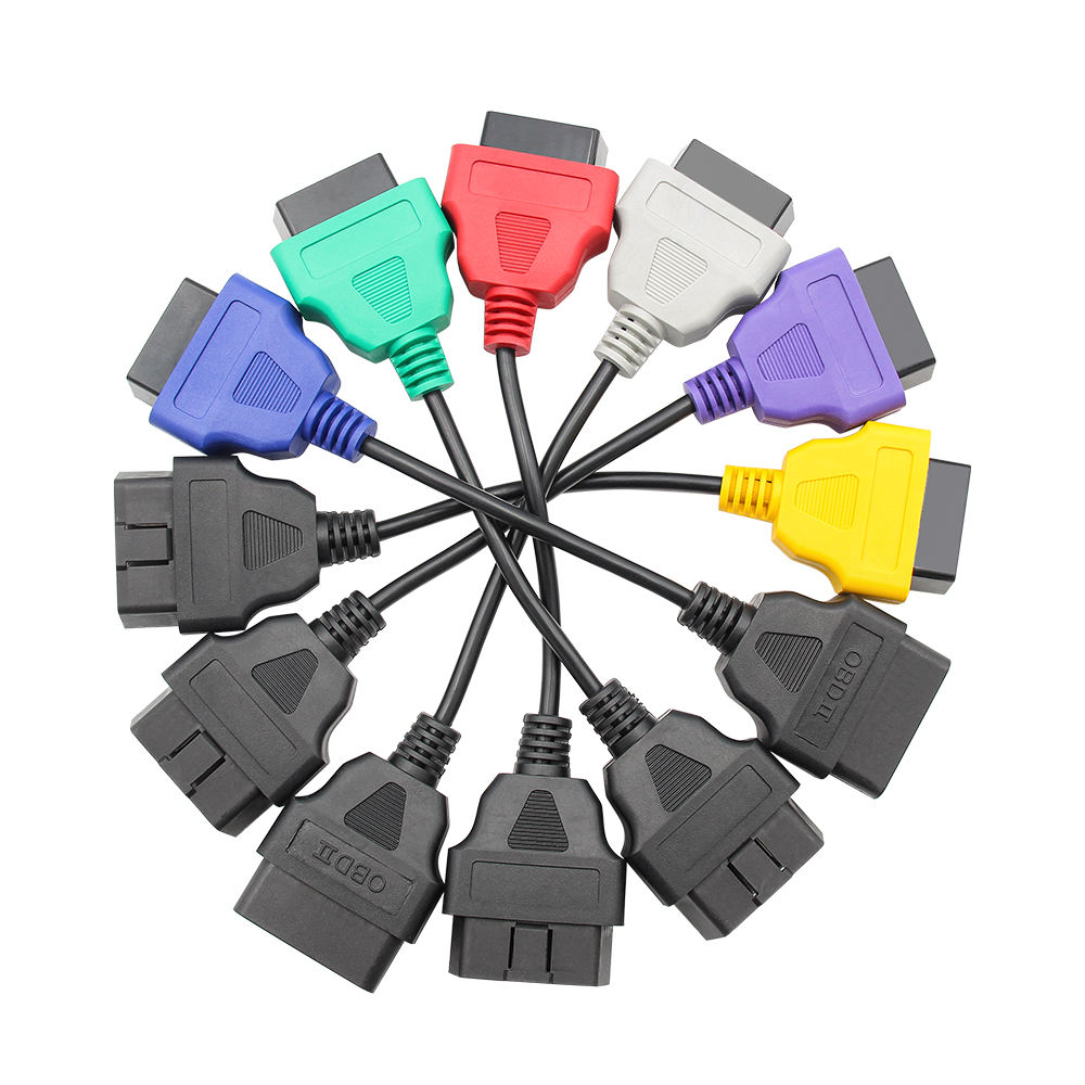 6 Color OBD OBD2 Connector for FiatECUScan Adapter MultiECUScan Scanner Diagnostic Cable