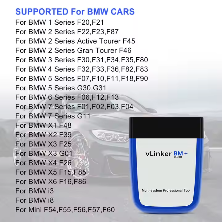 Vgate VLinker BM Blue-tooth OBD2 Car Scanner Auto Diagnostic Tools Supports OBDII Protocols for Android and IOS