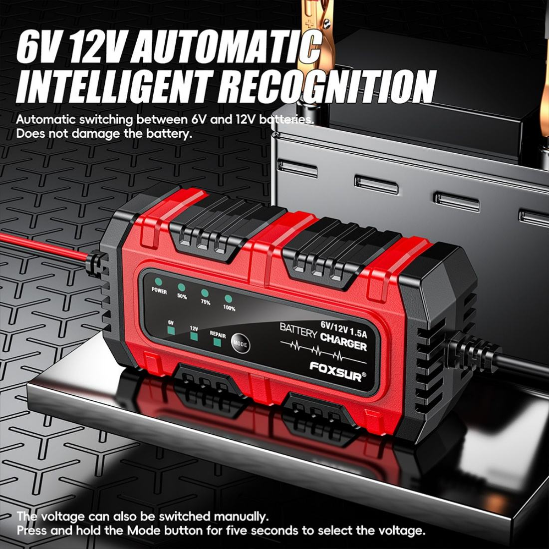 Automatic Car Battery Charger Trickle Maintainer Intelligent Vehicle Motorcycle Auto Lead Acid Battery Charger 6V 12V 1.5A