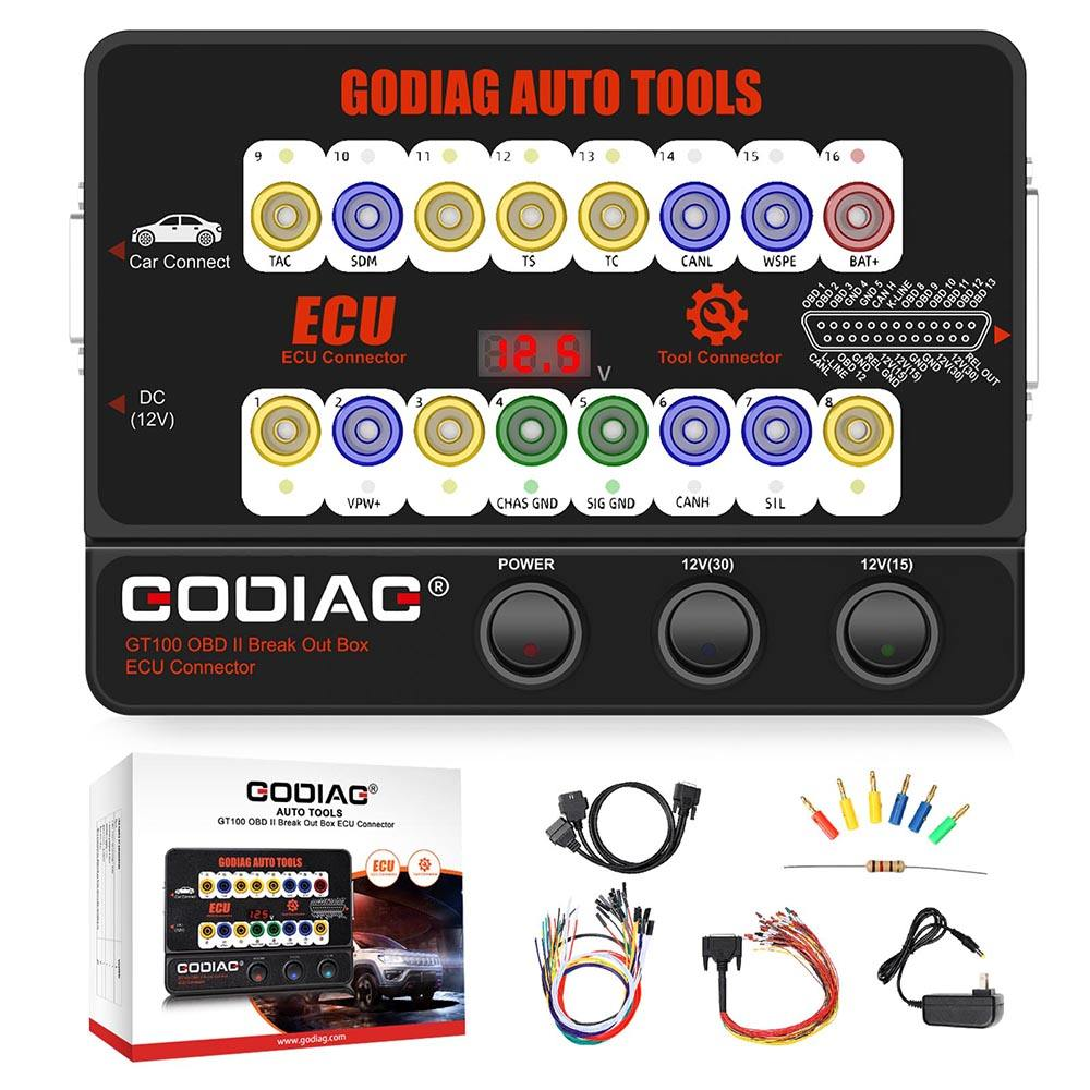 GODIAG GT100 Electric Auto Tool OBDII Break Out Box Engine Analyzer Detector Car Diagnostic Tools