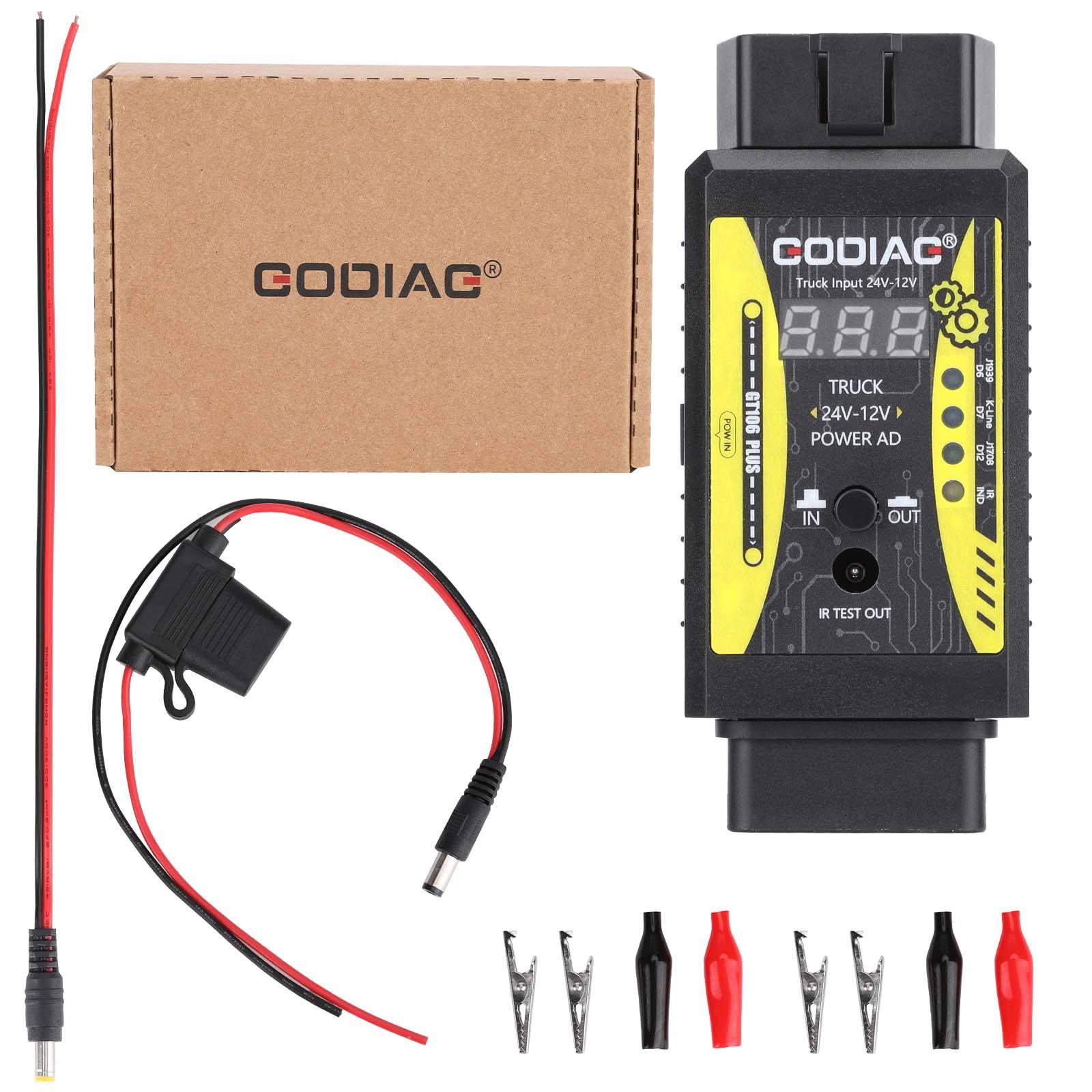 GODIAG GT106 PLUS Heavy Duty Truck Cars Convert Adapter Fuel Injector Cleaning Relay Testing Diagnostics Tool