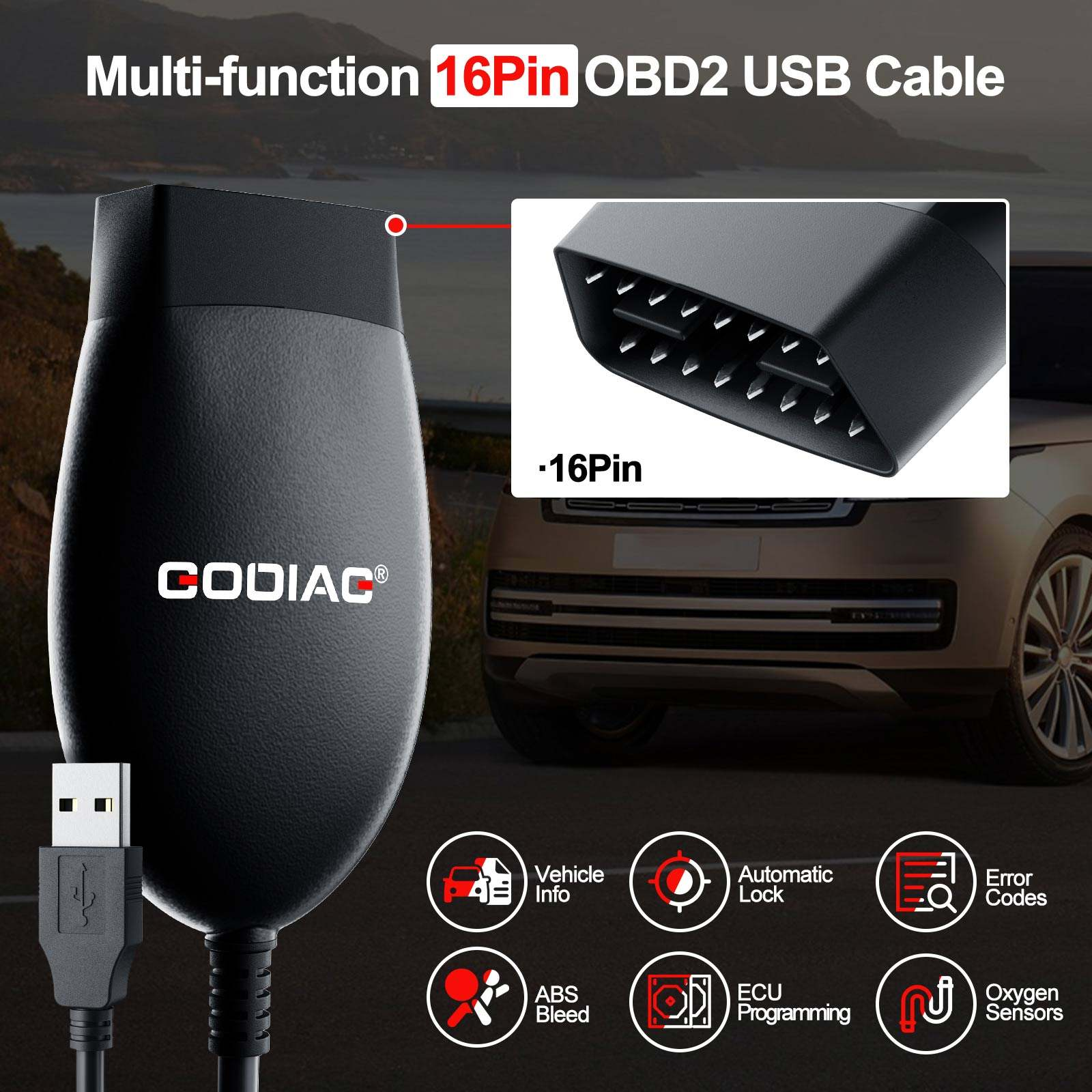 GODIAG GD101 J2534 Diagnostic Cable Support J2534 ELM327 Diagnostic J1979 Compatible Vehicles for Toyota/VW/Ford Mazda