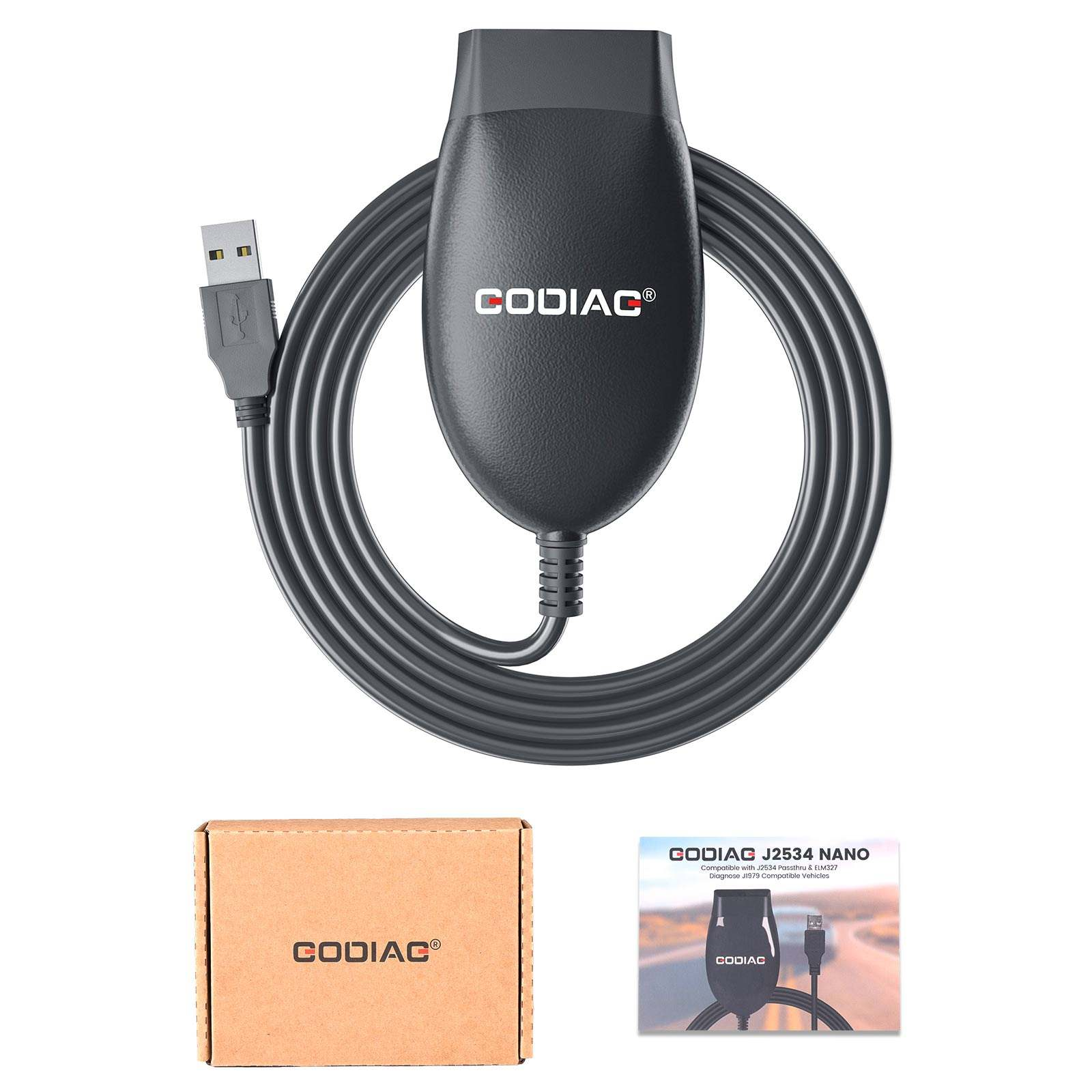 GODIAG GD101 J2534 Diagnostic Cable Support J2534 ELM327 Diagnostic J1979 Compatible Vehicles for Toyota/VW/Ford Mazda