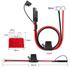 O-type Terminal to SAE Cable Car/Motorcycle Battery Charging Terminal Extension Cable with 10A Fuse 60cm 18AWG