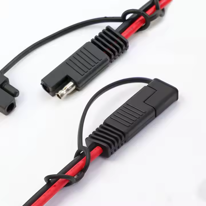 O-type Terminal to SAE Cable Car/Motorcycle Battery Charging Terminal Extension Cable with 10A Fuse 60cm 18AWG