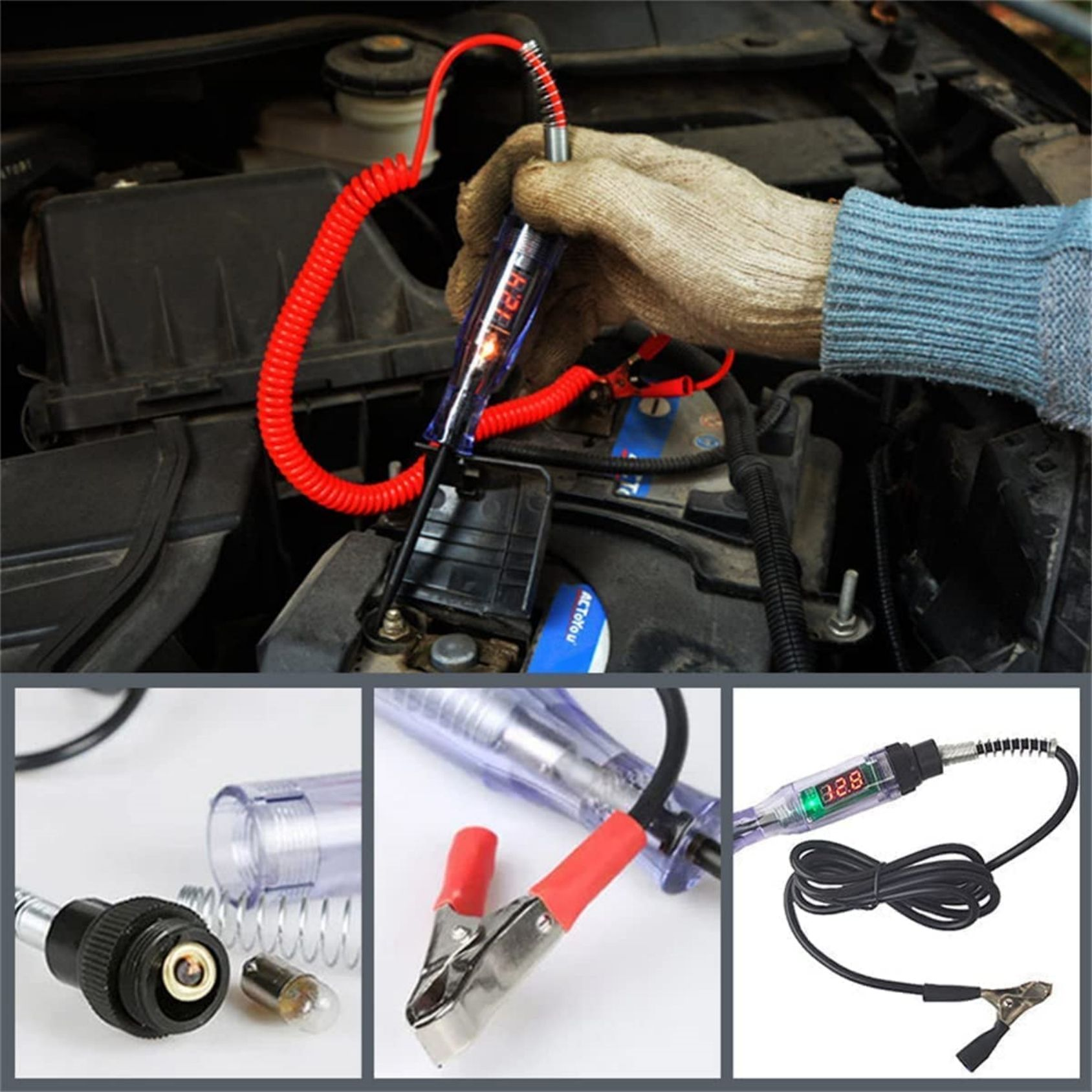 6-24V Digital Display Automotive Circuit Tester Car Diagnostic Power Probe Test Pen Automobile Circuit Testing Pen