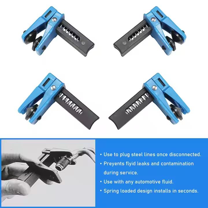4pcs Car Brake Oil Pipe Plug Automotive Brake Nozzle Clamp Oil Tool Brake Tubing to Prevent Oil Spills Car Repair Tool