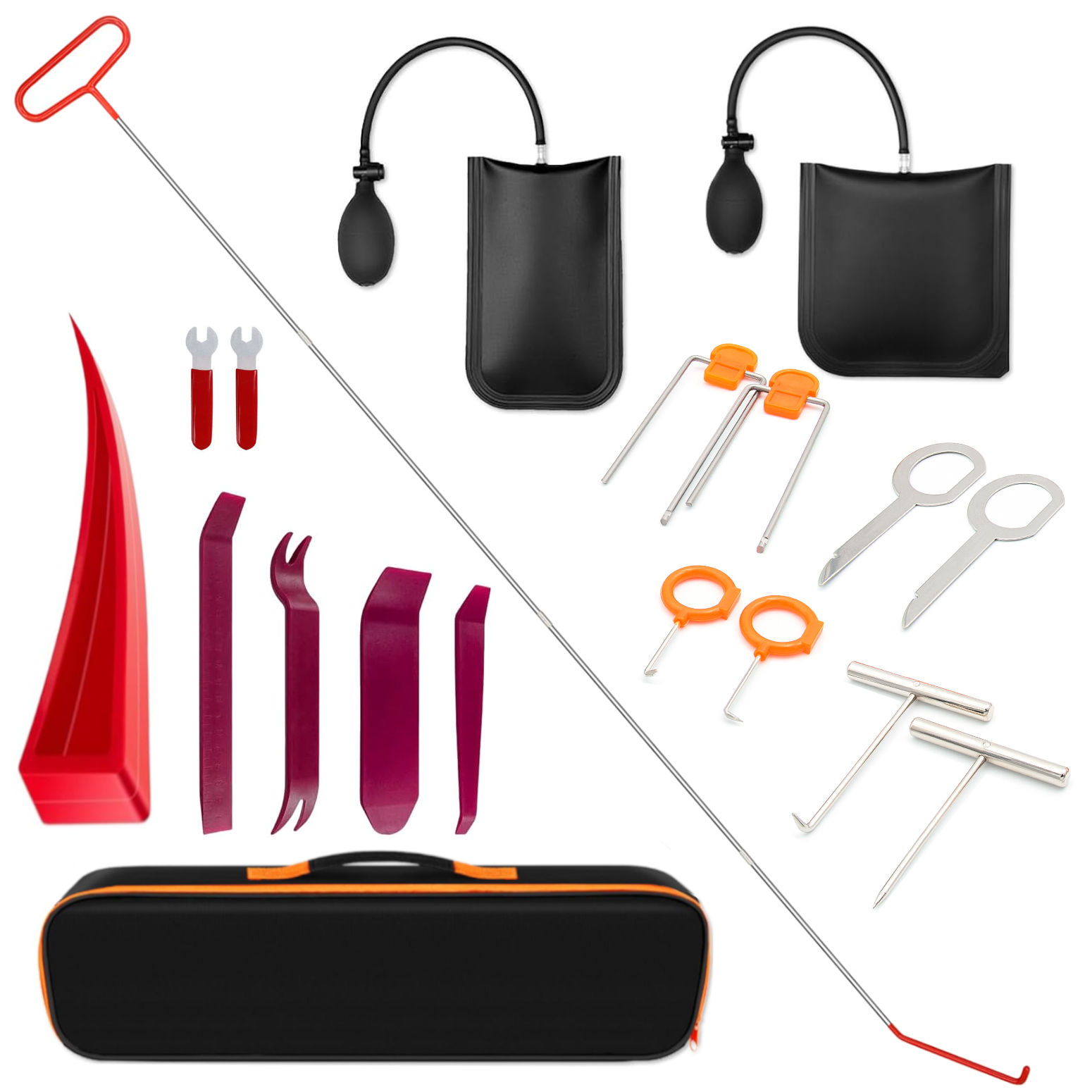 Car Door Repair Hand Tools Air Wedge Pump Long Reach Grabber Tool Set Emergency Unlock Kit