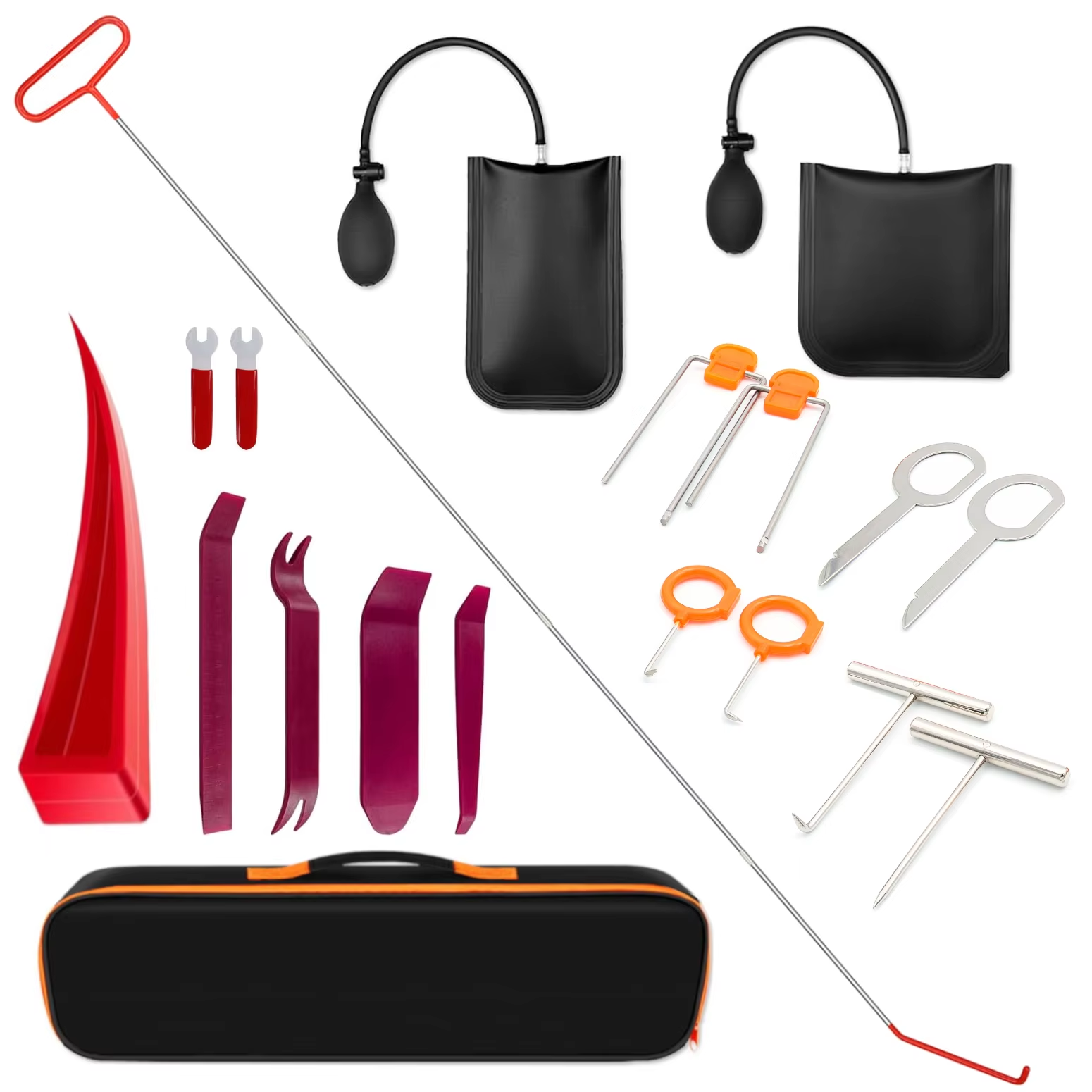 Car Door Repair Hand Tools Air Wedge Pump Long Reach Grabber Tool Set Emergency Unlock Kit