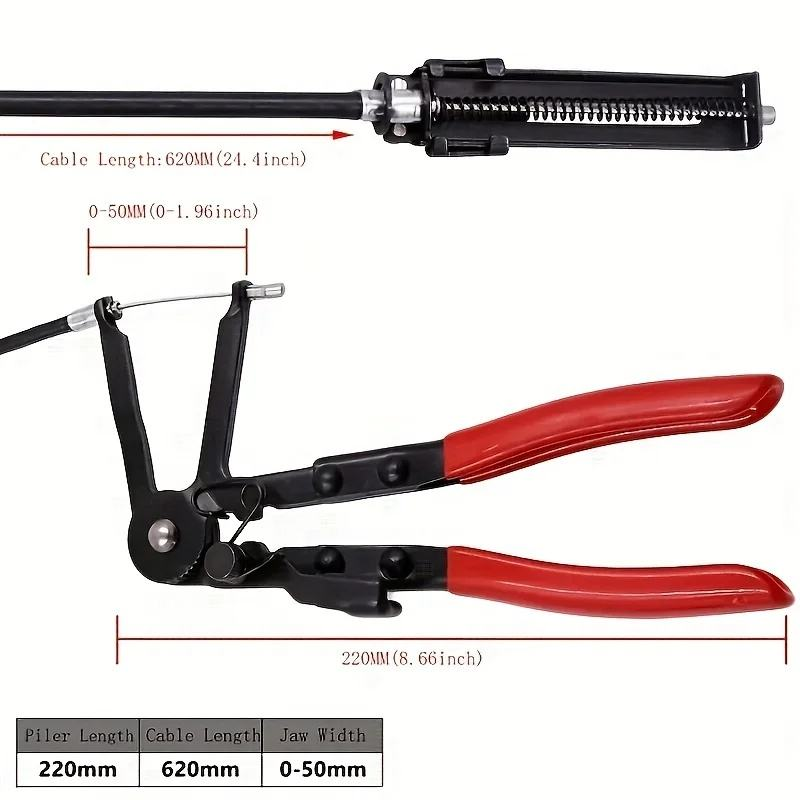 Auto Vehicle Tools Cable Car Cable Harness Pliers Tube Flexible Wire Long Reach Hose Clamp Pliers Car Repair Tool