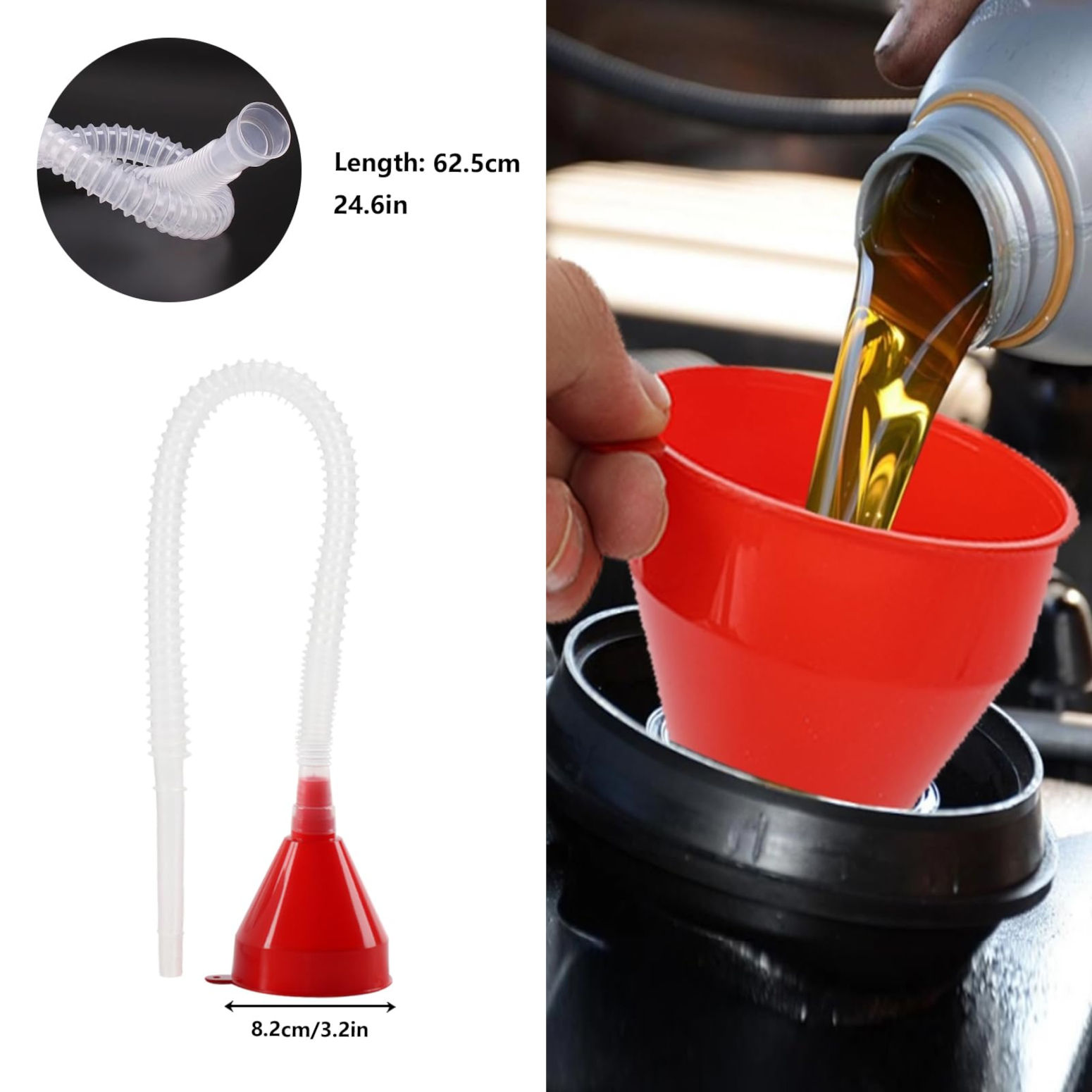 Car Oil Funnel Set Flexible Filling Funnel Motorcycle Fuel Funnel Oil Extractor Set