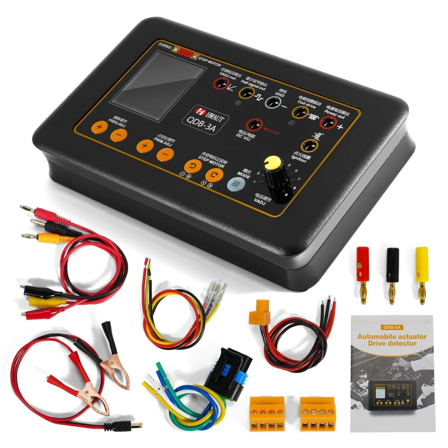 QDB-3A Automotive Ignition Coil Tester Car Idle Stepping Motor Solenoid Valve Injector Auto Actuator Fault Detector
