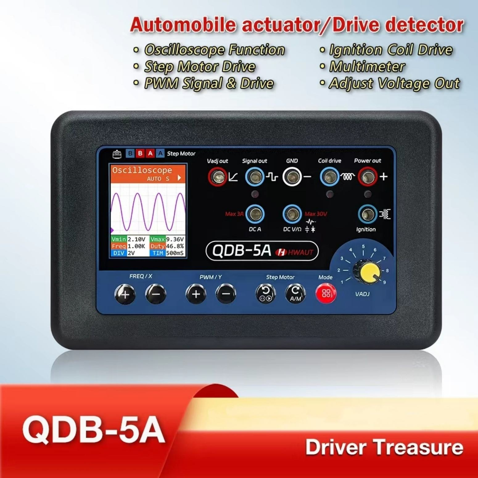 QDB-5A Automotive Ignition Coil Tester Car Oscilloscope Diodes Electrical Current Analyzer Auto Fault Detector